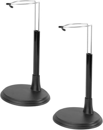 Poppenstandaard Set - Display Houder - Poppen Presenteren - Verstelbare Hoogte - 2 Stuks - Zwart