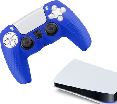 Gadgetpoint - Hoesjes & Skins voor PS5, PlayStation 5 - Performance Gaming Case - Soft Grip Covers - Anti-Slip Controller Accessoires - Blauw - Grip