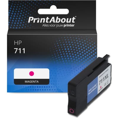 PrintAbout huismerk Inktcartridge 711 (CZ131A) Magenta Geschikt voor HP