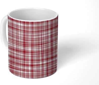 Mok - Koffiemok - Patroon - Rood - Waves - Mokken - 350 ML - Beker - Koffiemokken - Theemok