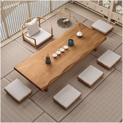 Rechthoekige Lage Houten Tafel Massief Hout Voor Woonkamer Tatami Thee Eettafel