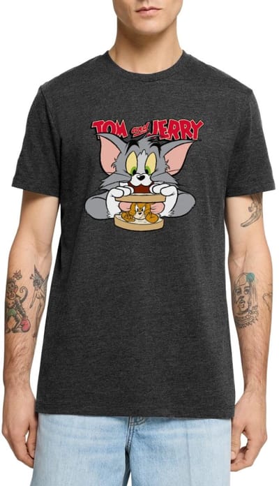 Tom En Jerry Sandwich Muis Broodje Premium T Shirt Heren