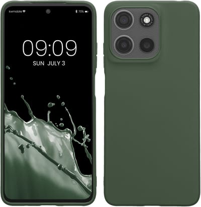 kwmobile telefoonhoesje geschikt voor Motorola Moto G15 / G15 Power/ G17 / G17 Power - Hoesje voor smartphone - Back cover in donkergroen