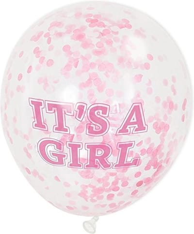Ootje Kadootje 'It's A Girl' 6 Stuks Confetti Ballonnen OK 8132