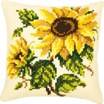 Vervaco - Kruissteekkussen kit - Zonnebloemen - PN-0008532 - Borduren - Borduurpakket - Borduurpakket volwassenen - Borduurpakket kind