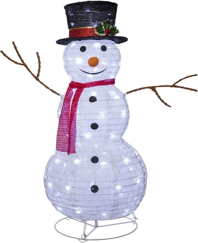 Star Trading LED-buitenverlichting Tecidy, sneeuwpop, 3D, wit, 90 cm