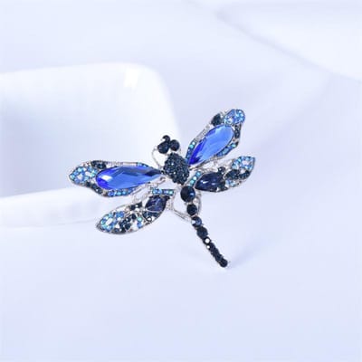 Vintage Broche Broche Grote Libelle Broche Zijden Sjaal Gesp Strass Dierlijke Broche gray