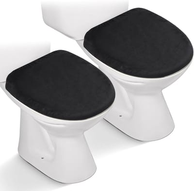 Toilet Dekselhoezen - Zachte Toilet Bril - Badkamer Decoratie - Elastisch Velvet Materiaal - 50x35cm - Zwart