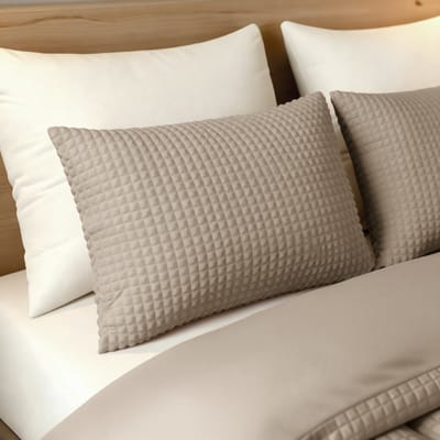 Zelesta Special Teddy Check Kussensloop Set van 2 - Taupe 60x70cm