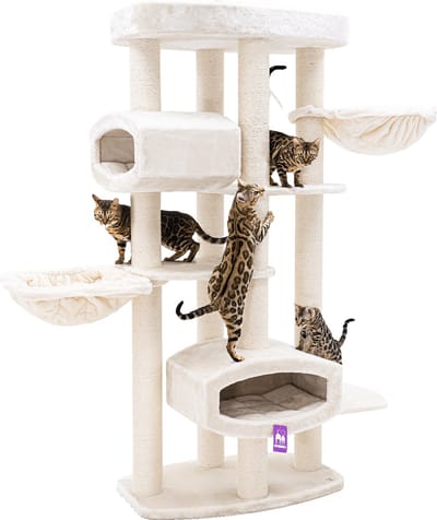 Petrebels Drive 195 Krabpaal XXL - Creme - Design Krabmeubel - 12 cm Dikke Stammen