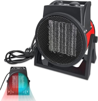 Keramische Ventilatorkachel met Oververhittingsbeveiliging en Thuisthermostaat – Ideaal voor Werkplaats en Garage