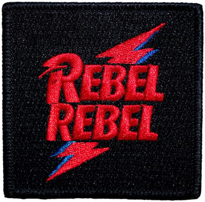 David Bowie - Rebel Rebel Pink & Blue Patch - Zwart
