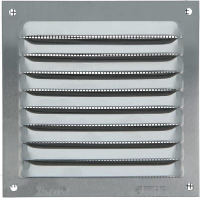 Aluminium Rooster - Ventilatiepaneel Muggennet - Luchtcirculatie Verbeteren - Geïntegreerd Muggennet - 100x100 mm - Zilverkleurig