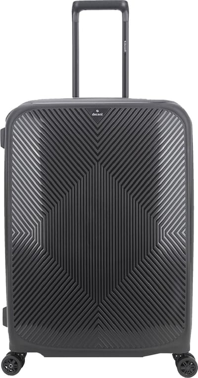 Decent Axiss-Fix Spinner TSA Reiskoffer vaste sluiting 80 liter - Middelmaat koffer 68x47,5x29 – Reiskoffer met wielen - Lichtgewicht koffer – Reiskoffer midden - Veilig TSA Cijferslot – Zwart