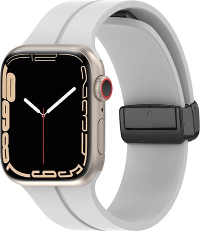 Siliconen bandje - geschikt voor Apple Watch 1/2/3/4/5/6/7/8/9/10/11/ SE (1,2,3) met maat 38 mm / 40 mm / 41 mm en 42 mm (Watch 10/11) - grijs