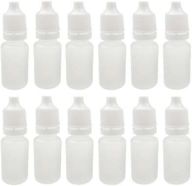 Druppelflesjes met schroefdop en openingsregelaar - 5 ml wit - Set van 50 stuks