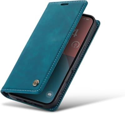 Casemania Hoesje Geschikt voor Apple iPhone 17 Air - Emerald Green - Dunne Bookcase met Pasjeshouder - Slim Wallet Case - Groen