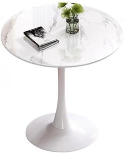 Ronde Eettafel - Keukentafel Martel - Eten en Vergaderen - Modern Tulp Design - 70 cm - Marmerlook