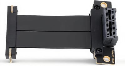 SnelShoppen - PCIe 4.0 X1 Riser Kabel, Dubbele 90 Graden Hoek, Male naar Female Verlengkabel, Hoge Snelheid PCI Express Gen 4.0 X1 Extender (10cm)