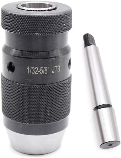 Robuuste 1/32-5/8" boormachinekop sleutelloze JT3-bevestiging + JT3-2MT getande as