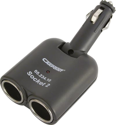 Carpoint 2-Weg Stekkerdoos 12/24V – Sigarettenaansteker Splitter – Kantelbaar 90° – LED Indicatie – 5A – Met Zekering