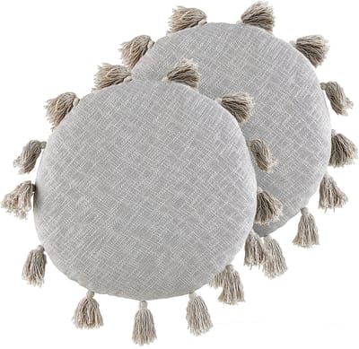 MADIA - Sierkussen set van 2 - Grijs - 45 x 45 cm - Katoen