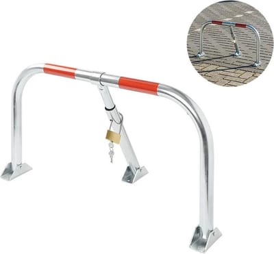 VCTparts® Parkeerbeugel met Slot Hangslot [Parkeerplaatsbeveiliging - Neerklapbare antiparkeerpaal]