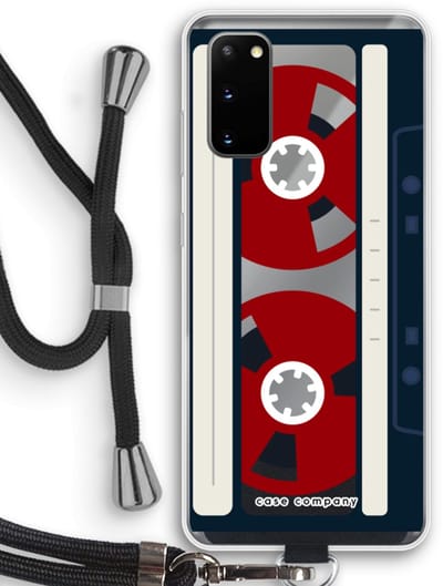 Case Company® - Hoesje met koord geschikt voor Samsung Galaxy S20 hoesje met Koord - Here's your tape - Telefoonhoesje met Zwart Koord - Bescherming aan alle Kanten en Over de Schermrand