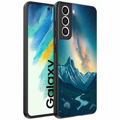 Geschikt voor Samsung Galaxy S21 FE Telefoonhoesje met Sterrenhemel Opdruk - TPU Backcover Case With Space And Milkyway Design - Smartphonica geschikt voor Samsung Galaxy S21 FE