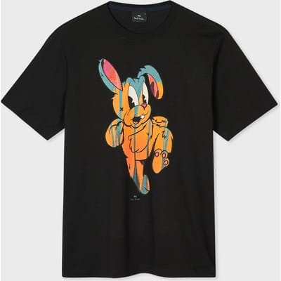 Paul Smith Reg Fit Ss T Shirt Rabbit Black Maat: L | T-shirts met Print Outlet | Heren | Zwart