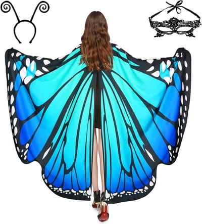 Vleermuis Kostuum met Vlindervleugels voor Volwassenen - Perfect voor Halloween, Carnaval en Cosplay Feesten (168 x 135 cm)