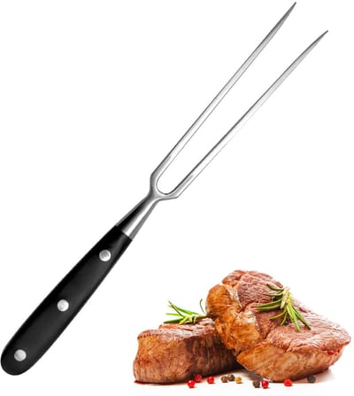 Dailygoods- Vleesvork 30 cm - Roestvrij Staal - Professionele Kookvork - Trancheervork/Grillvork - Scherpe Tanden - Duurzaam en Efficiënt
