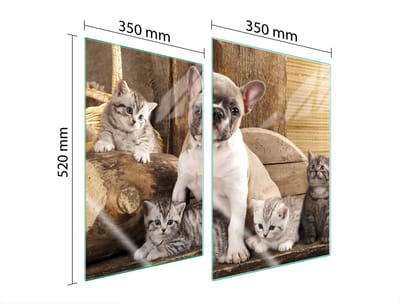 TMK ArtDeko Serie - Glazen Beschermplaat voor Fornuis - 2x35x52 cm - Veelzijdig Gebruik - Gehard Glas
