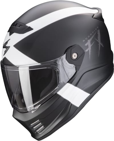 Scorpion Covert FX Gallus Mat Zwart-Wit Integraalhelm - Helm