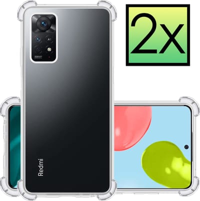 Hoesje - 2 Stuks - Geschikt voor Xiaomi Mi 10T Pro - Sterk & Shockproof - Siliconen Case - Back Cover - Telefoon Hoes Shock Proof - Transparant