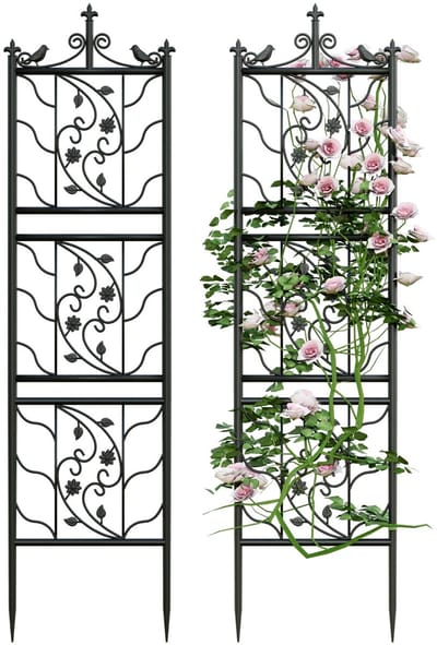 M-Goods - Tuinrek Metaal - Klimrek voor Planten - Plantensteun - Tuinscherm Decoratief - 195 cm - Set van 2