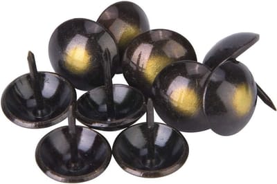 100 stuks bekleding spijkers voor meubels in retrostijl met ronde kop (16x20mm) - Decoratieve meubelkopspijkers inclusief duimtack en antieke nagels.