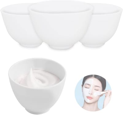 4 Stuks Siliconen Gezichtsmasker Mengkom voor DIY Behandelingen, Magnetronbestendig Cosmetisch Gereedschap voor Thuisgebruik en Schoonheidsbehandelingen (Wit)