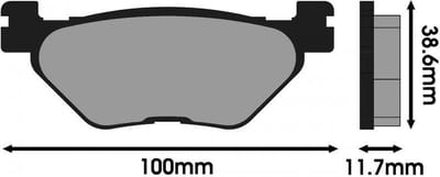 polini remblokje voor scooter yamaha 500 t-max 2001 tot 2003 174.0058 / origineel nieuw