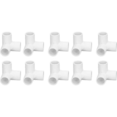 10 STUKS 3-weg pijpfittingen PVC-kunststof rechte hoek T-stuk hoekverbinder 20 mm binnendiameter wit