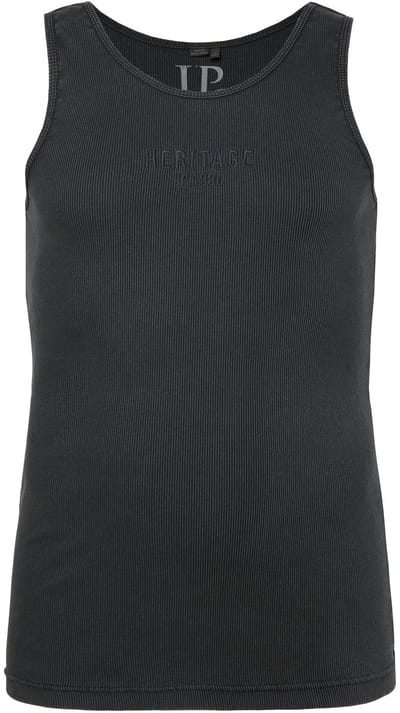 JP 1880 - Heren - Tanktop ribjersey borstprint vintage tot 8XL - Zwart - Maat 3XL