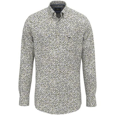 Fynch-Hatton Overhemd Bold Mini Flower Pattern Button-Down Donker Khaki / male