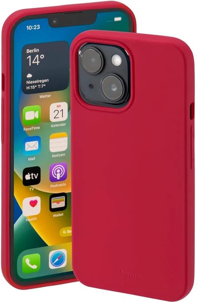 Hama Finest Feel Cover Hoesje geschikt voor iPhone 14 Plus - Zijdezacht afwerking - Krasbestendig - Rood