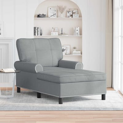 vidaXL - Chaise - Lounge - Lichtgrijs - Stof - 91 - x - 157 - x - 91 - cm
