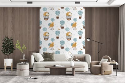 Behang - Fotobehang Jongens - Patronen - Luchtballon - Kinderen - Breedte 165 cm x hoogte 220 cm