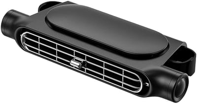 Autoventilator voor stoelkoeling, USB-hoofdsteunventilator voor in de auto, geschikt voor voor- en achterstoelen, ventilator voor de achterbank, draagbare autoventilator met 3 snelheden