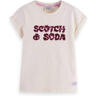 Scotch & Soda Girl Regular-fit T-shirt With Front Artwork Eggnog Taglia: 8 | T-shirt Outlet | kids | Bianco