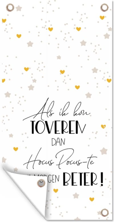 Schuttingposter Sterkte - Quotes - Hart - Toveren - 100x200 cm - Tuindoek