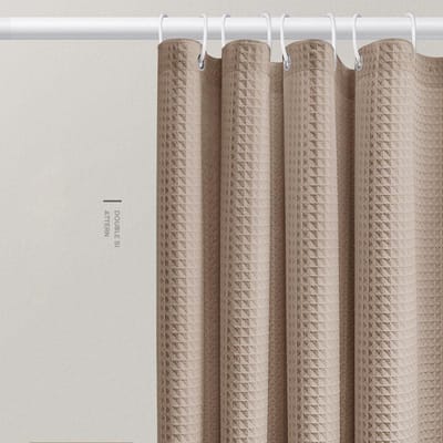 Verdikte Jacquard Wafelstructuur Douchegordijn Effen Kleur Badkamer Privacy Scheidingsgordijn Toilet & Douchecabine 100*180cm