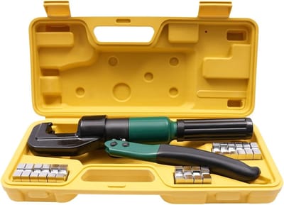 Hydraulische Krimptang - Krimptang Set - Elektrische Verbindingen Maken - Werkbesparend Ontwerp - 4-70 mm² - Chroom